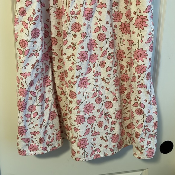 Women’s Pink Floral Flower Puffer Short Sleeve Dress with Pockets Size Large - Picture 3 of 5